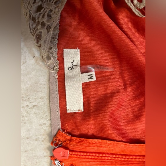 Brown and orange dress- M size - Picture 2 of 4